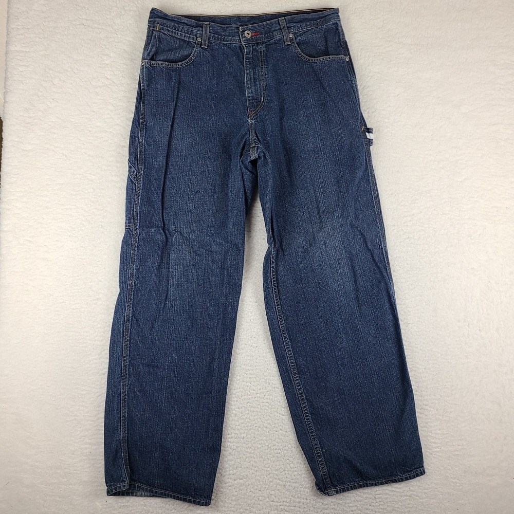 VTG Tommy Hilfiger Carpenter Jeans Mens 33x32 Loose Wide Leg Relaxed 03'